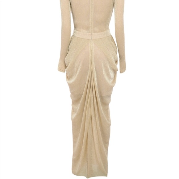 Gorgeous gold / Semi sheer chiffon Maxi Dress - Picture 5 of 5